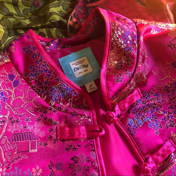 1994 Old Navy Hot Pink Asian Brocade Jacket - Picture 6 of 8